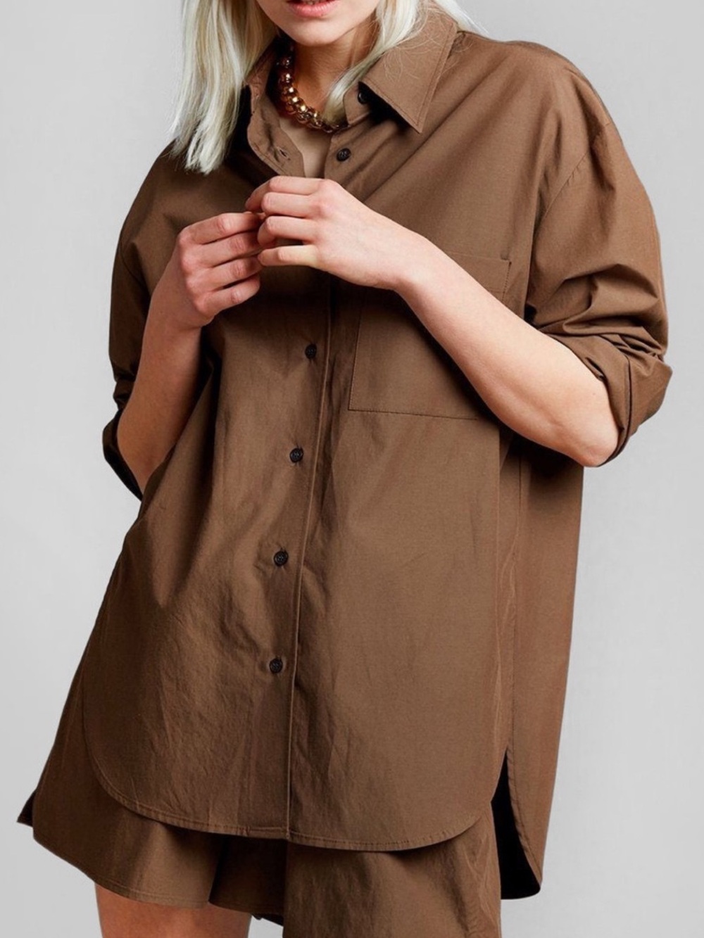 The Frankie Shop Lui Organic Cotton Oversized Blouse Shirt XS